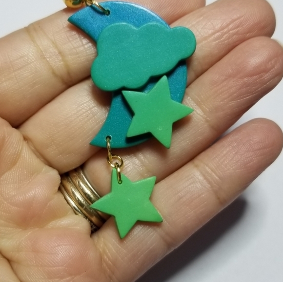 Handcrafted polymer clay earrings - Picture 3 of 3